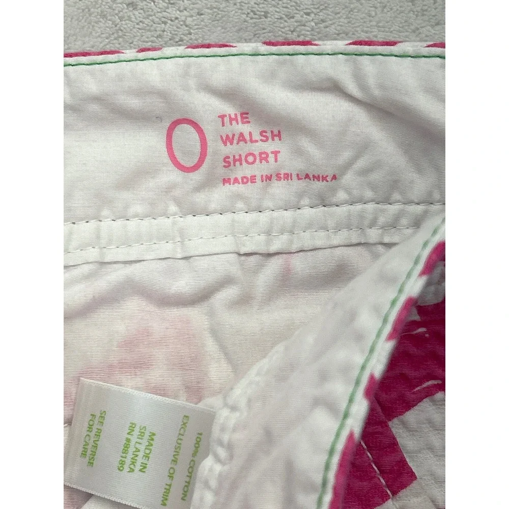 Lilly Pulitzer‎ Walsh Shorts Womens 0 Pink White Seersucker Low Rise Shorty